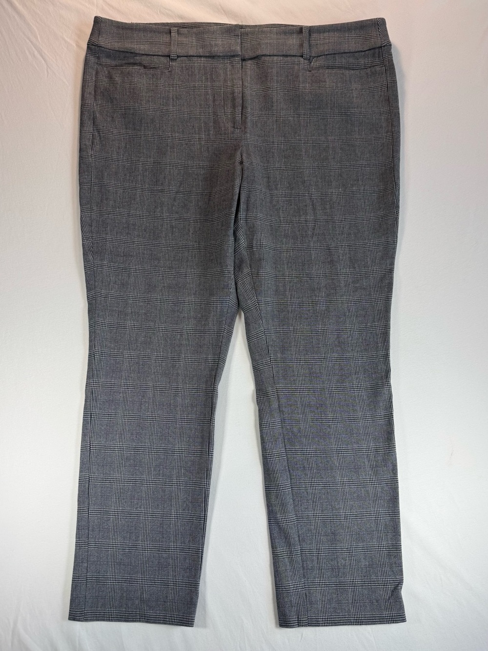 LOFT Grey Plaid Skinny Dress Pants - Size 14 Women's Workwear Trousers